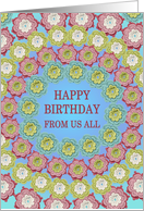 From Us All Birthday Crochet Flowers card