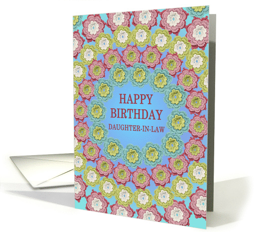 Daughter in Law Birthday Crochet Flowers card (1815668)