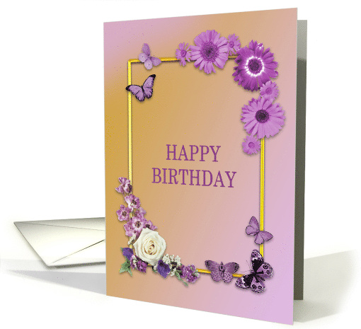 Birthday Flowers and Butterflies card (1820546)