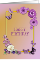 Birthday Flowers and Butterflies card