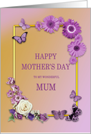 Mum Mother’s Day Flowers and Butterflies card