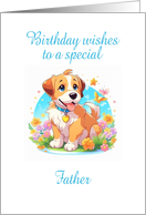 Father Birthday Puppy Dog card