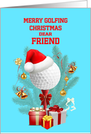 Friend Golfing Christmas card