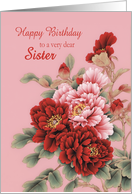 Sister Birthday Peonies card