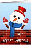 Niece Christmas Snow Man card