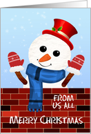 From Us All Christmas Snow Man card