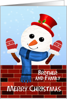 Brother and his Family Christmas Snow Man card