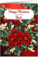 Dads Christmas Poinsettias card