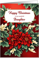 Daughter Christmas Poinsettias card