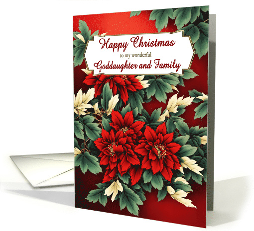Goddaughter and her Family Christmas Poinsettias card (1855746)