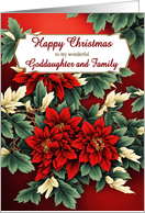Goddaughter and her Family Christmas Poinsettias card