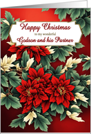 Godson and his Partner Christmas Poinsettias card