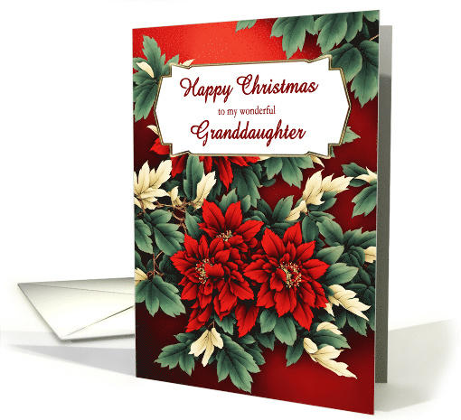 Granddaughter Christmas Poinsettias card (1855764)