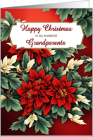 Grandparents Christmas Poinsettias card