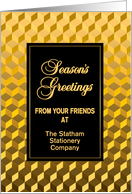 Add A Name Seasons Greetings Golden Effect Blocks card