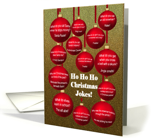 Christmas Jokes Red Baubles card (1863088)