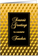 Teacher Seasons Greetings Golden Effect Blocks card