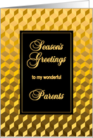 Parents Seasons Greetings Golden Effect Blocks card