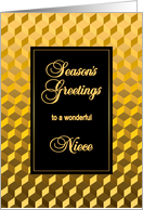 Niece Seasons Greetings Golden Effect Blocks card