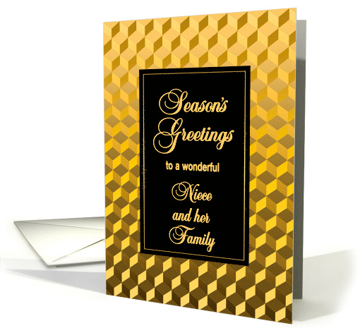 Nephew and Family Seasons Greetings Golden Effect Blocks card