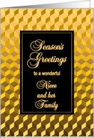 Nephew and Family Seasons Greetings Golden Effect Blocks card