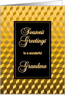 Grandma Seasons Greetings Golden Effect Blocks card