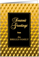 Add Name of Sender Seasons Greetings Golden Effect Blocks card