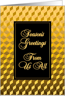 From Us All Seasons Greetings Golden Effect Blocks card