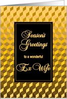 Ex Wife Seasons Greetings Golden Effect Blocks card