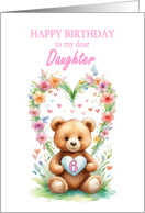 Daughter Age 6 Teddy Bear card