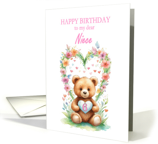Niece Age 6 Teddy Bear card (1876512)