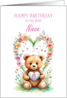 Niece Age 6 Teddy Bear card