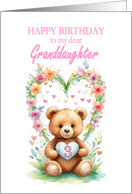 Granddaughter Age 3 Teddy Bear card