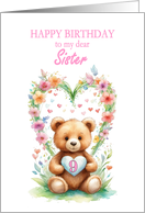 Sister Age 9 Teddy Bear card