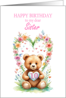 Sister Age 10 Teddy Bear card