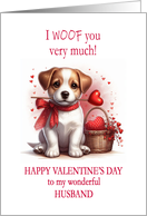 Husband I Woof You Valentine’s Day Puppy Dog card