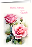 Like a Grandmother Birthday Roses Painted Watercolor card
