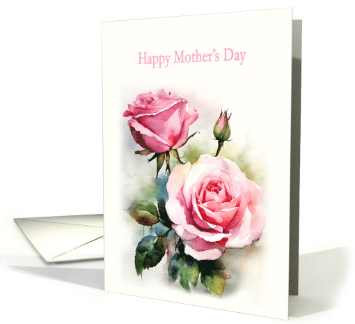 Mothers Day Roses Painted Watercolor card (1880560)