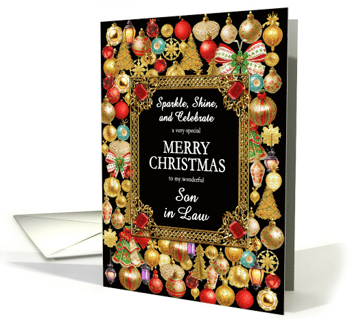 Son in Law Merry Christmas with Ornaments card (1885046)