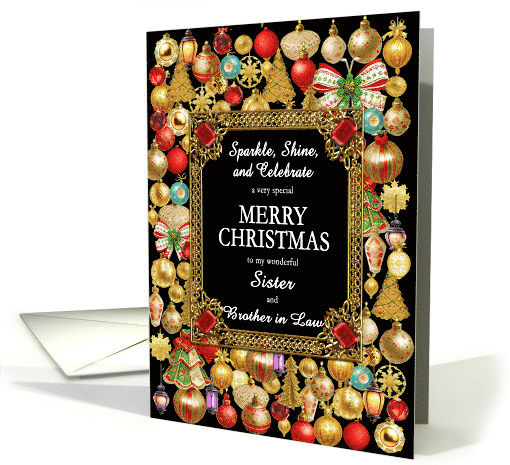 Sister and Brother in Law Merry Christmas with Ornaments card