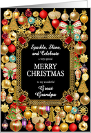 Great Grandpa Merry Christmas with Ornaments card