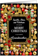 Grandmother Merry Christmas with Ornaments card