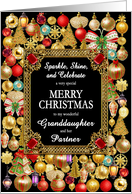 Granddaughter and her Partner Merry Christmas with Ornaments card