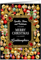 Goddaughter Merry Christmas with Ornaments card