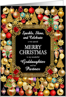 Goddaughter and her Partner Merry Christmas with Ornaments card