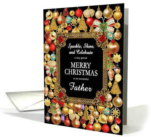 Father Merry Christmas with Ornaments card (1885564)