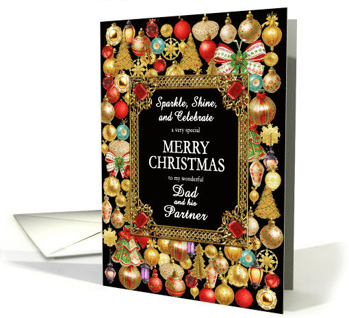 Dad and his Partner Merry Christmas with Ornaments card (1885586)