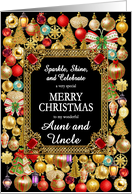 Aunt and Uncle Merry Christmas with Ornaments card