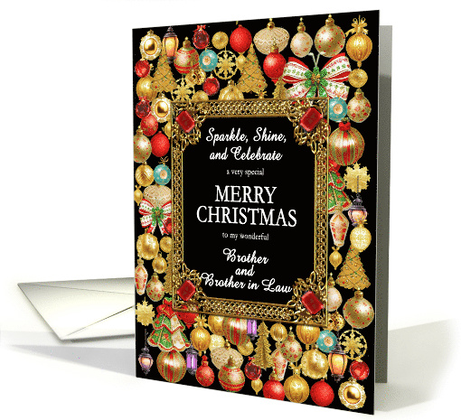 Brother and Brother in Law Merry Christmas with Ornaments card
