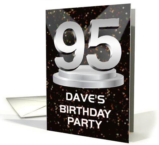 95th Birthday Party Invitation Add A Name Dave Spotlights card